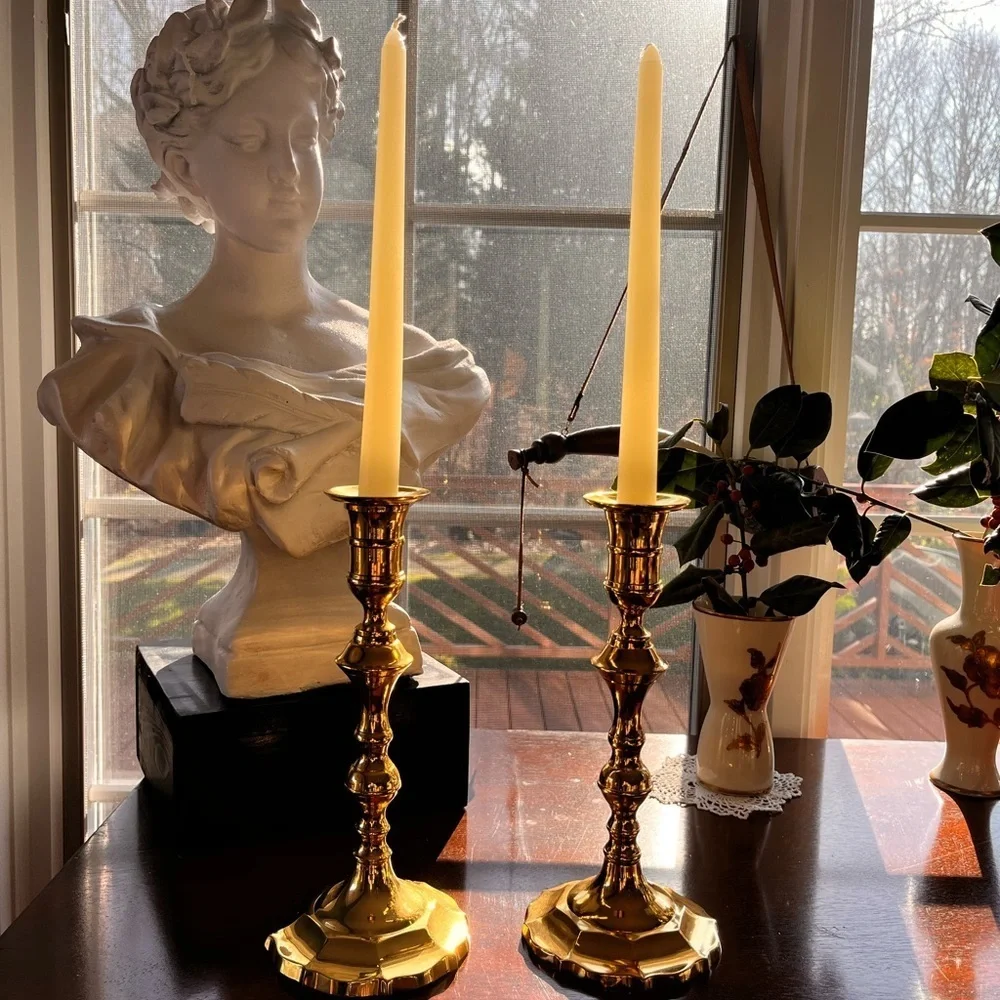 Vintage brass candle holders by Belk.